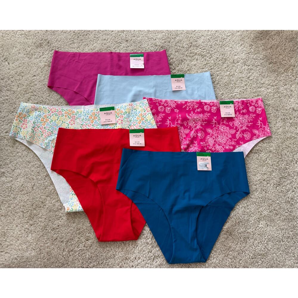 Women’s Aqua Hipster Panties – L– Multiple Colors & Prints – Soft Everyday NWT